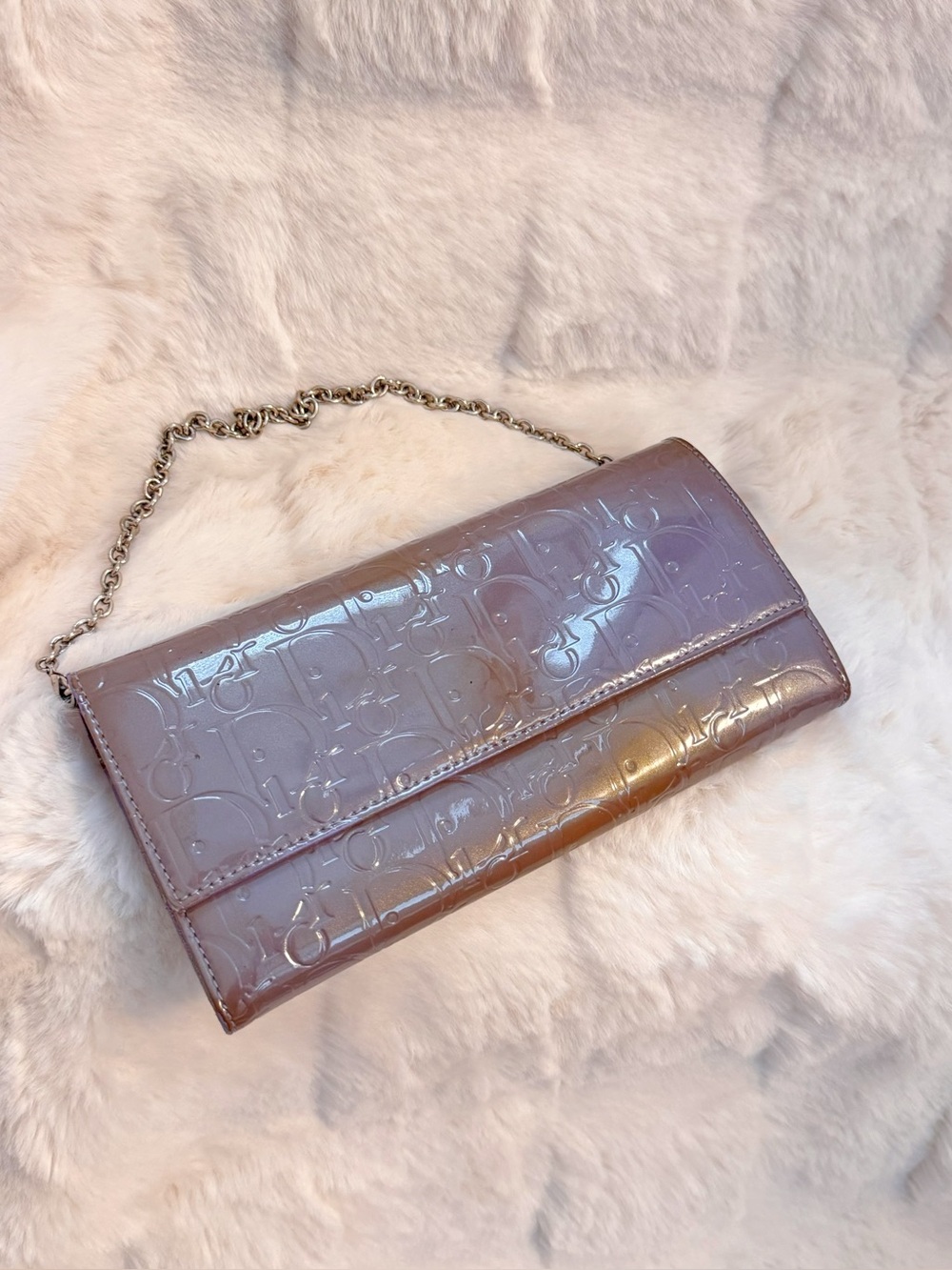 Dior patent leather clutch